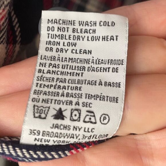 [XXL] Jach’s Men’s Red, Blue & Creme White Plaid Mid-Weight Button Down Shacket - Picture 14 of 15